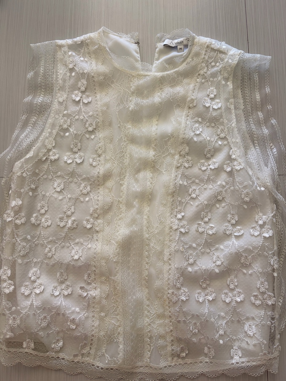 Alexis Ivory Lace Floral Sleeveless Top
